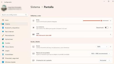 Ajustes de pantalla en Windows