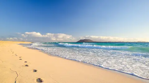 Playa de Corralejo, en Fuerteventura Playa de Corralejo, en Fuerteventura
