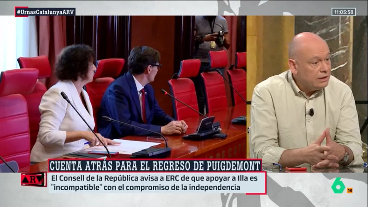 ARV- Gabi Sanz, sobre la investidura de Illa: "Con su llegada acaban 10 años de viaje de Cataluña a ninguna parte" ARV- Gabi Sanz, sobre la investidura de Illa: "Con su llegada acaban 10 años de viaje de Cataluña a ninguna parte"