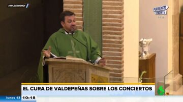 El cura de Valdepeñas arremete contra quienes se gastan un dineral en conciertos y en fútbol, pero no dan limosna