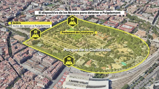 El dispositivo de los Mossos para detener a Puigdemont El dispositivo de los Mossos para detener a Puigdemont