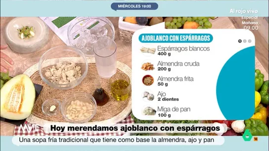 Receta 'estrella Michelin' en Mas Vale Tarde: el chef Carlos Maldonado prepara un ajoblanco con espárragos Receta 'estrella Michelin' en Mas Vale Tarde: el chef Carlos Maldonado prepara un ajoblanco con espárragos