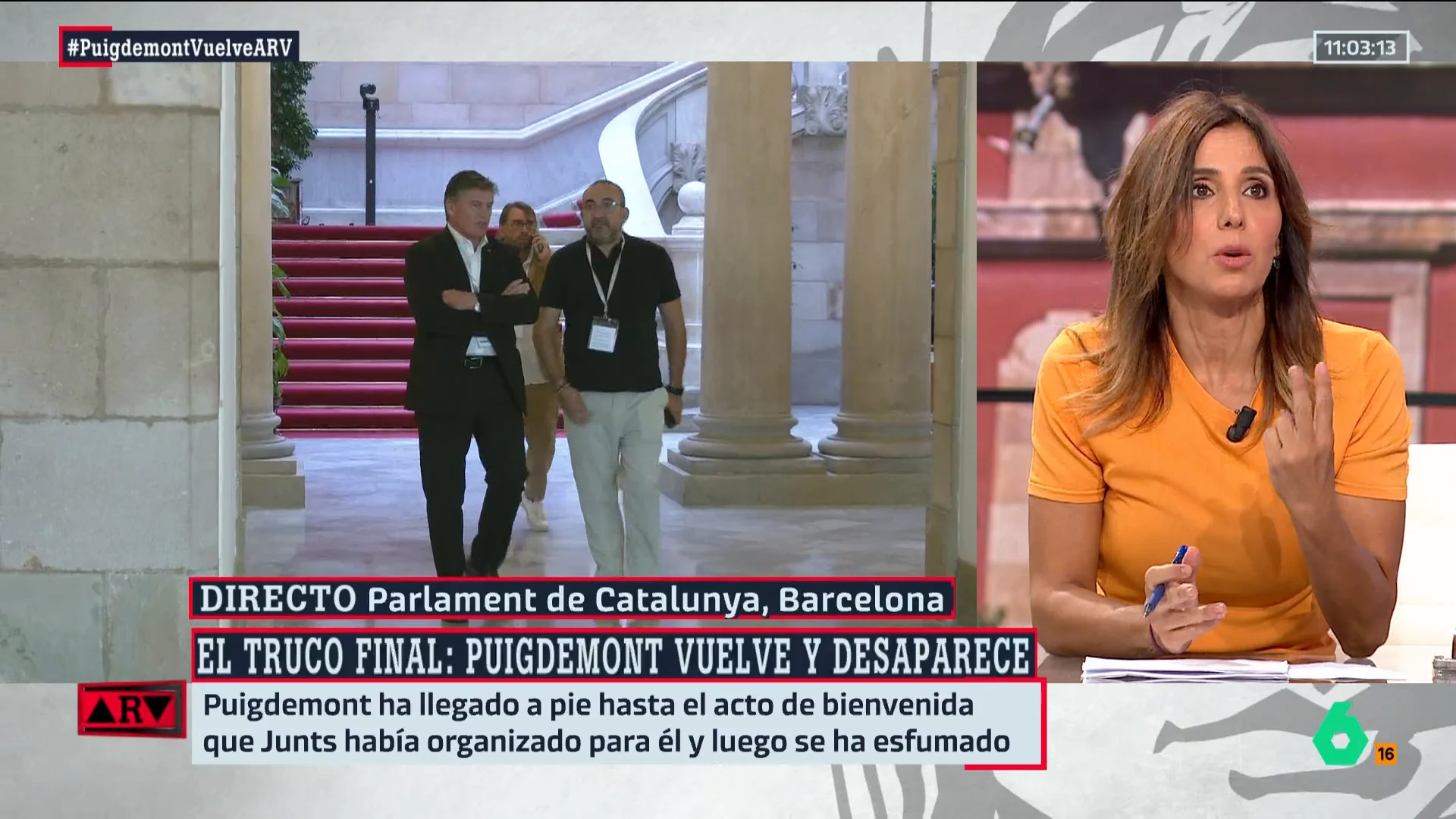 Morodo, tras el "discurso" de Puigdemont en su vuelta a Cataluña: "Si solo ha venido para eso, es de vergüenza"