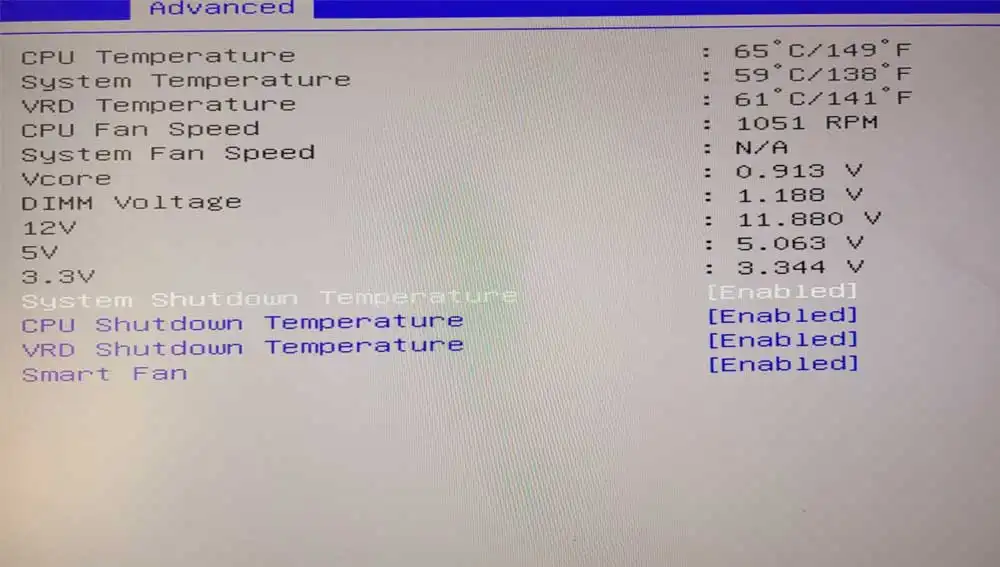 Comprobando la temperatura desde la Bios Comprobando la temperatura desde la Bios