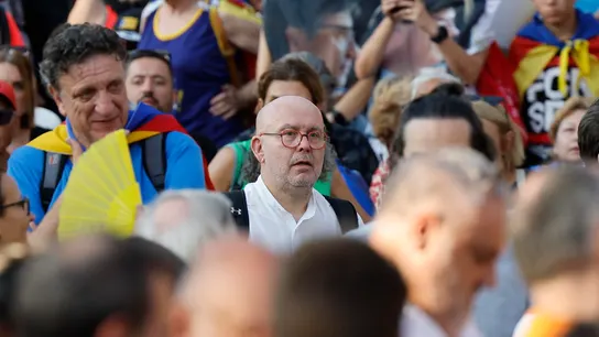 Gonzalo Boye, el abogado de Carles Puigdemot, entre los manifestantes que esperan cerca del Parlament. Gonzalo Boye, el abogado de Carles Puigdemot, entre los manifestantes que esperan cerca del Parlament.