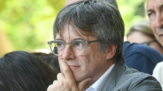 El expresidente de la Generalitat Carles Puigdemont en el acto organizado por Junts en Amélie-les-Bains-Palalda (Francia). El expresidente de la Generalitat Carles Puigdemont en el acto organizado por Junts en Amélie-les-Bains-Palalda (Francia).