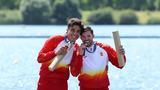 Joan Antoni Moreno y Diego Domínguez, con la medalla de bronce Joan Antoni Moreno y Diego Domínguez, con la medalla de bronce