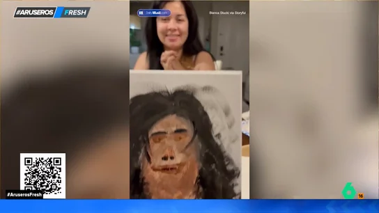 Una pareja juega al reto de pintarse uno al otro y el resultado es 'un cuadro': "Esto es un simio, ¿así me ves?" Una pareja juega al reto de pintarse uno al otro y el resultado es 'un cuadro': "Esto es un simio, ¿así me ves?"