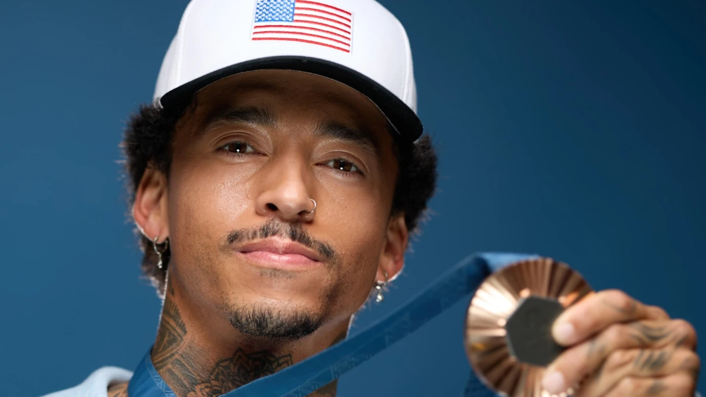 Nyjah Huston, con su medalla Nyjah Huston, con su medalla