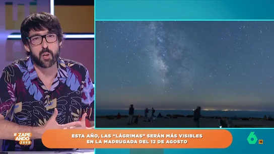 Quique Peinado comparte varios consejos para disfrutar al máximo de la la lluvia de perseidas Las lágrimas de San Lorenzo se han convertido en una de las citas veraniegas más esperadas para los amantes de la astronomía. El zapeador explica cuál es el mejor día para verlas así como otros consejos.