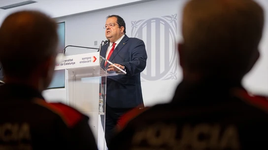 El conseller de Interior, Joan Ignasi Elena, en la rueda de prensa El conseller de Interior, Joan Ignasi Elena, en la rueda de prensa