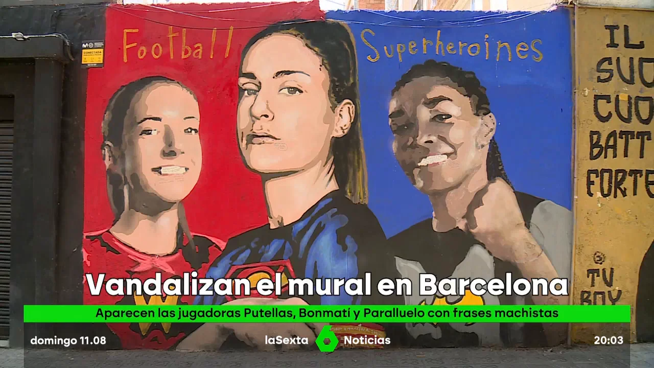 El mural dedicado a la selección femenina aparece vandalizado