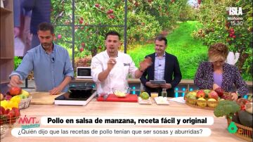 Sencilla y rápida, así es la receta de pollo con salsa de manzana de Carlos Maldonado