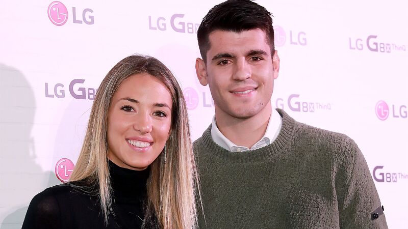 Álvaro Morata y Alice Campello en un evento. 