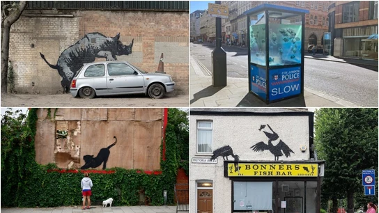 Las segundas cuatro obras de Banksy Las segundas cuatro obras que Banksy pinta en Londres
