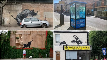 The second four works of Banksy The second four works of Banksy