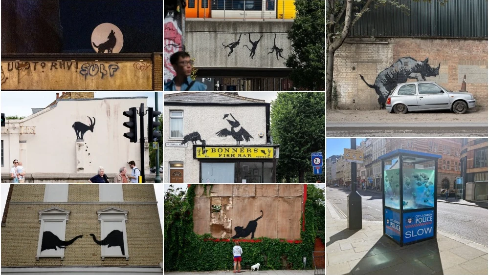 Obras de Banksy en los muros de Londres