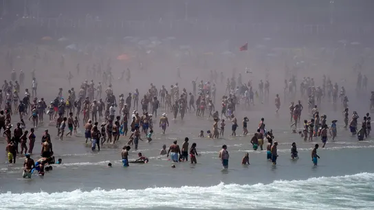 Imagen de archivo de la playa de San Lorenzo en Gijón (Asturias). Imagen de archivo de la playa de San Lorenzo en Gijón (Asturias).