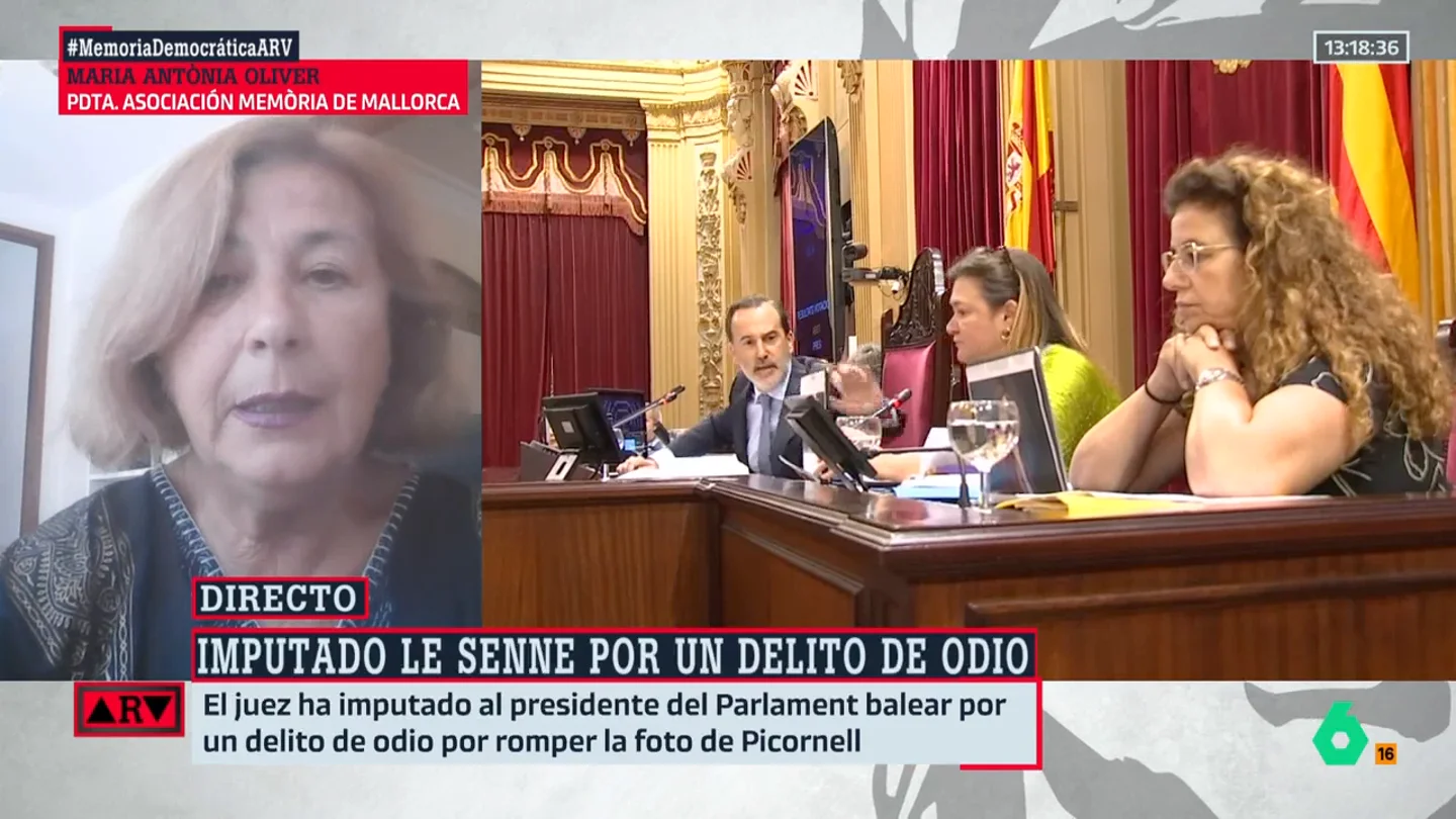 ARV-María Antonia Oliver acusa al PP de ser tan "culpable" como Le Senne (Vox): "Si calla, lo está avalando" ARV-María Antonia Oliver acusa al PP de ser tan "culpable" como Le Senne (Vox): "Si calla, lo está avalando"