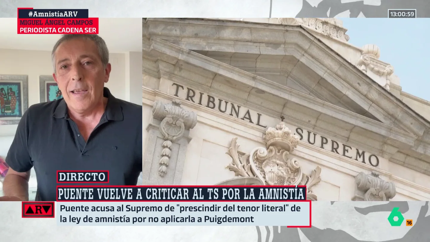 ARV- ¿Por qué el Supremo no activa una orden de detención internacional tras la huida de Puigdemont? Miguel Ángel Campos responde ARV- ¿Por qué el Supremo no activa una orden de detención internacional tras la huida de Puigdemont? Miguel Ángel Campos responde