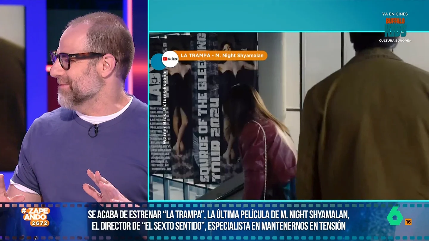 Alberto Rey valora 'La Trampa', la última película de M. Night Shyamalan: "No hablo de otra cosa" El periodista no se ha perdido el estreno de la nueva película de terror del director de 'El sexto sentido', un thriller psicológico protagonizado por Josh Hartnett.