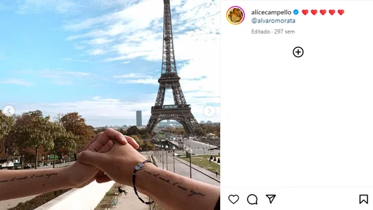 Los brazos de Alice Campello y Álvaro Morata Los brazos de Alice Campello y Álvaro Morata