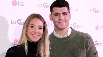 Álvaro Morata y Alice Campello en un evento