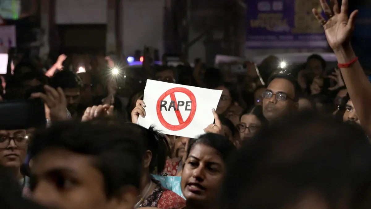 Serious protests in India over the rape and murder of a young doctor while at work Serious protests in India over the rape and murder of a young doctor while at work