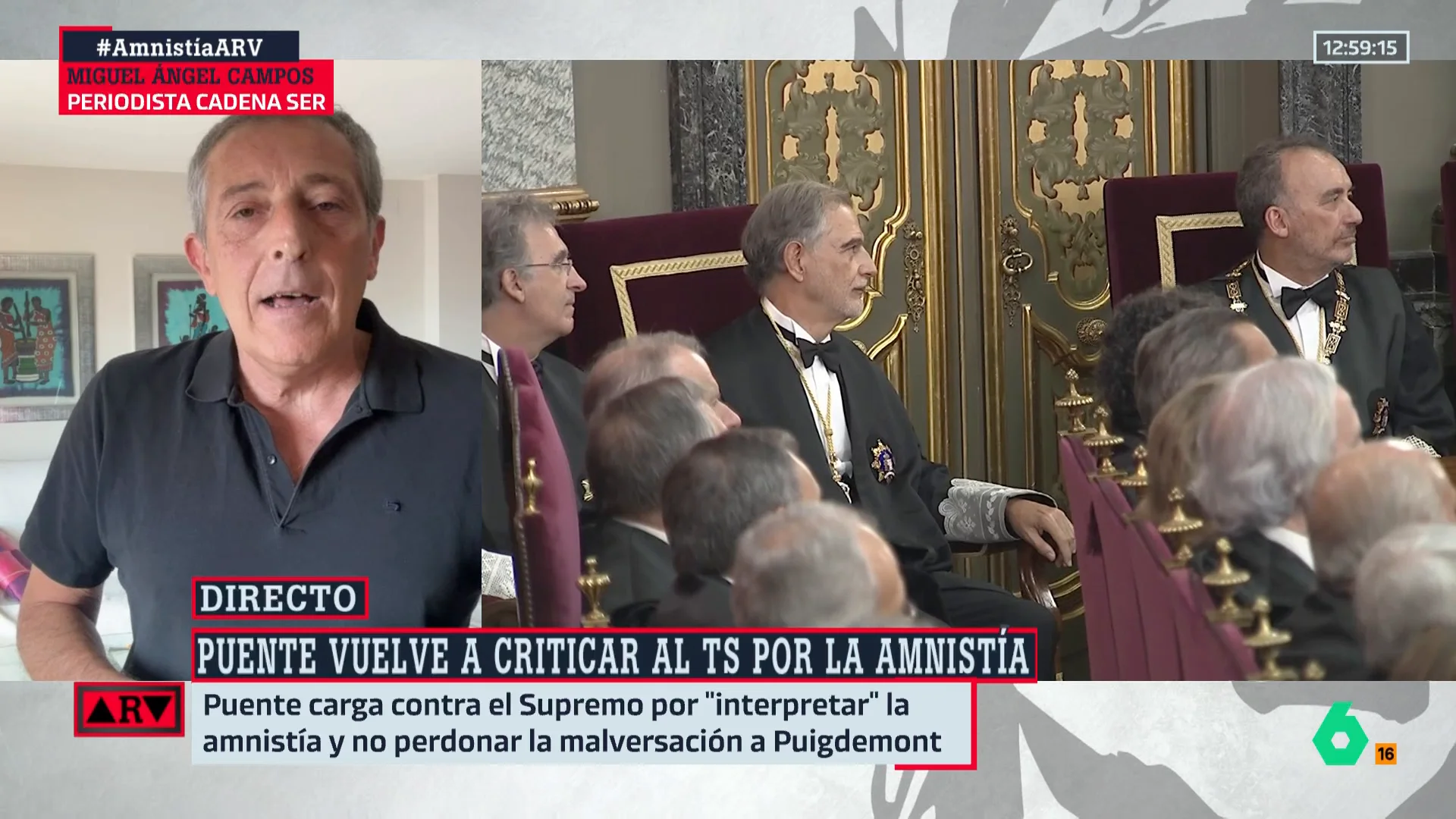 ARV-Miguel Ángel Campos señala que en el Supremo están "muy cabreados" con la nueva fuga de Puigdemont 