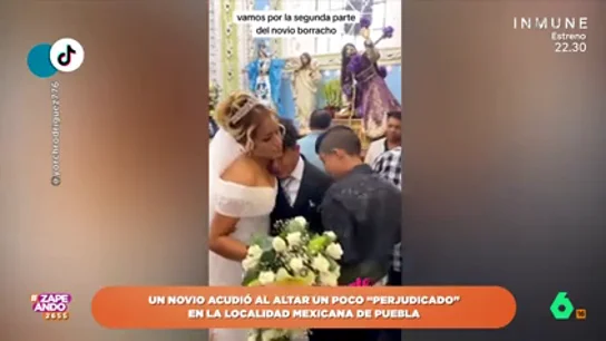 Un novio se presenta borracho a su boda: "La novia se va a acordar toda la vida... no podemos decir lo mismo de él" El novio hizo muchos esfuerzos por mantenerse despierto y no caerse durante toda la ceremonia provocando escenas que parecían sacadas de una comedia.