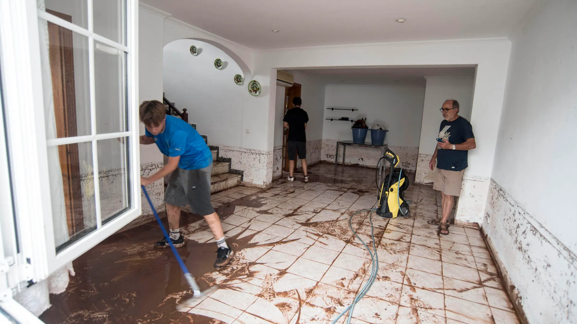 Situación de una vivienda de Es Mercadal, Menorca, después las intensas lluvias