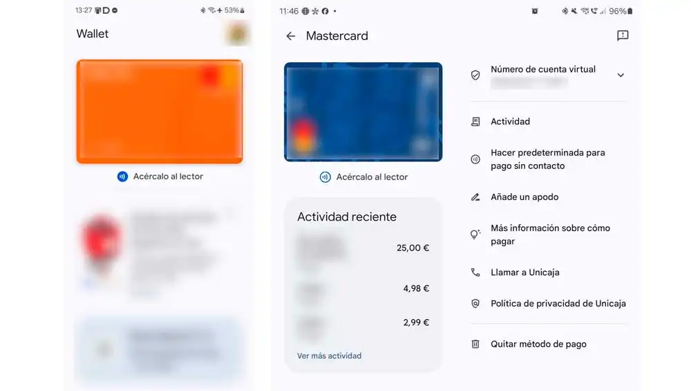 Comprobando la actividad reciente en Google Wallet Comprobando la actividad reciente en Google Wallet