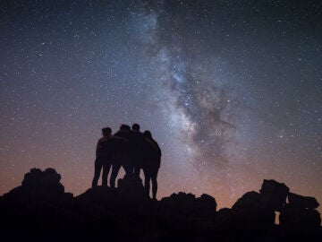 Grupo de amigos en el Roque de los Muchachos