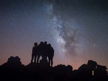 Grupo de amigos en el Roque de los Muchachos Grupo de amigos en el Roque de los Muchachos