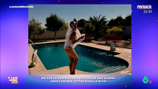 Piscina, disfraces y tartazos de nata: así fue la despedida de soltera de Ana Guerra En poco más de dos meses Víctor Elías y Ana Guerra se darán el sí quiero, y los amigos de la cantante la han sorprendido con una divertida fiesta.