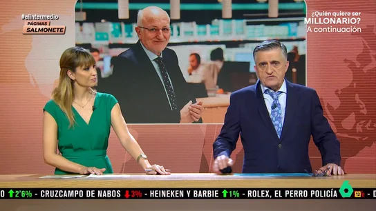 Wyoming, sobre la aportación de Mercadona al PIB: "Es a España lo que las patatas fritas a la bolsa, un 2%" Wyoming y Sandra Sabatés analizaban en este vídeo, que ahora recupera El Intermedio, los beneficios récord registrados por Inditex y Mercadona. Esta última conseguía superar los 1.000 millones y ya suponía un 2,1% del PIB español.
