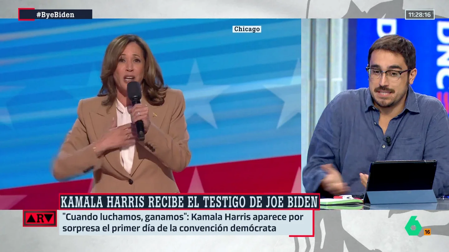 Eduardo Saldaña analiza el traspaso de poder de Biden a Kamala Harris: "El sentimiento de los demócratas parecía muerto y está empezando a resurgir" Eduardo Saldaña analiza el traspaso de poder de Biden a Kamala Harris: "El sentimiento de los demócratas parecía muerto y está empezando a resurgir"