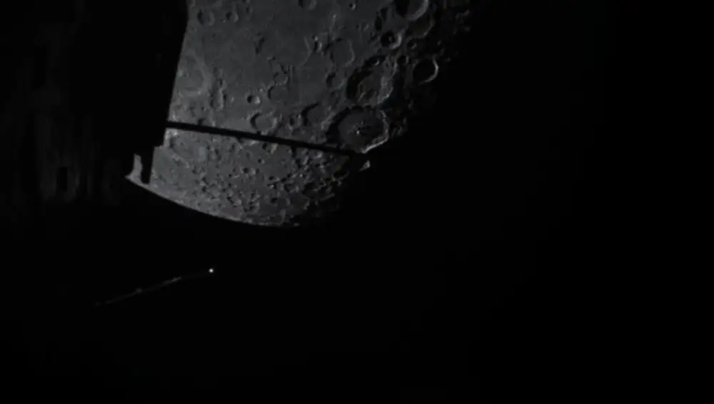 Superficie de la Luna captada por la sonda Juice Superficie de la Luna captada por la sonda Juice