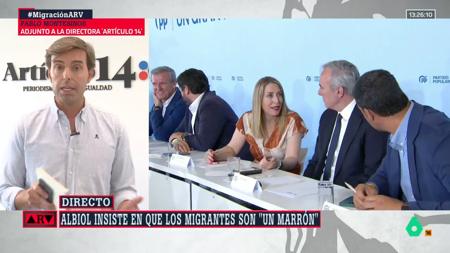 Montesinos desvela lo que dice el PP "en privado" del mensaje xenófobo de Albiol: "Califican de desafortunadas sus palabras" Montesinos desvela lo que dice el PP "en privado" del mensaje xenófobo de Albiol: "Califican de desafortunadas sus palabras"