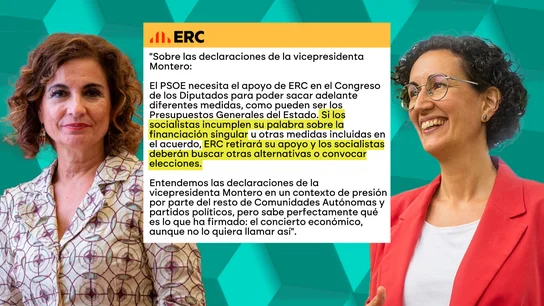 ERC amenaza al PSOE con tumbar los Presupuestos y la legislatura si "no cumple con la financiación singular" acordada para Cataluña ERC amenaza al PSOE con tumbar los Presupuestos y la legislatura si "no cumple con la financiación singular" acordada para Cataluña