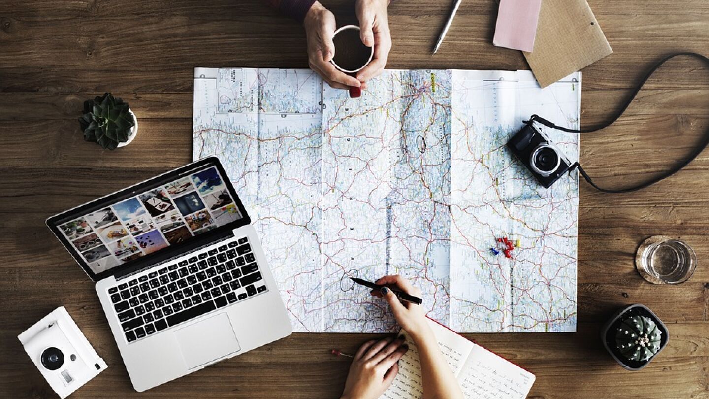 Mapa para planificar un viaje