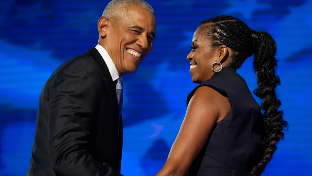 Michelle y Barack Obama en la Convención Nacional Demócrata