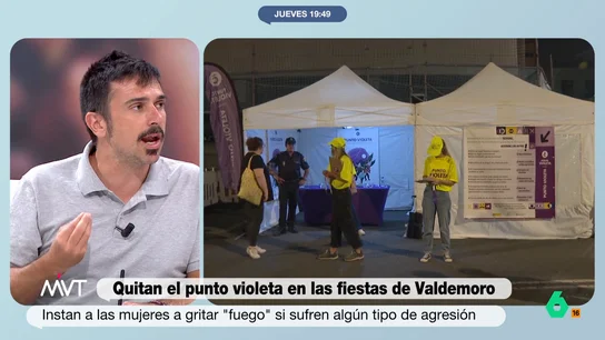 Ramon Espinar, al Ayuntamiento de Valdemoro: "Dice a las mujeres que si hay un baboso o una agresión sexual no les va a ayudar" Ramón Espinar critica duramente en este vídeo la decisión del Ayuntamiento de Valdemoro de PP y Vox de eliminar los puntos violeta de las fiestas de la localidad y cambiarlo por que las mujeres griten 'fuego' si están sufriendo una agresión sexual.