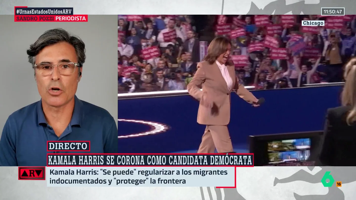 Sandro Pozzi explica la táctica de Kamala Harris de "empequeñecer" a Trump: "Lo presenta como ese vecino que te da la lata constantemente" Sandro Pozzi explica la táctica de Kamala Harris de "empequeñecer" a Trump: "Lo presenta como ese vecino que te da la lata constantemente"