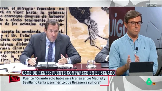 Montesinos responde a Puente tras sus palabras sobre el problema de los trenes en España: "Le ha faltado empatía" Montesinos responde a Puente tras sus palabras sobre el problema de los trenes en España: "Le ha faltado empatía"