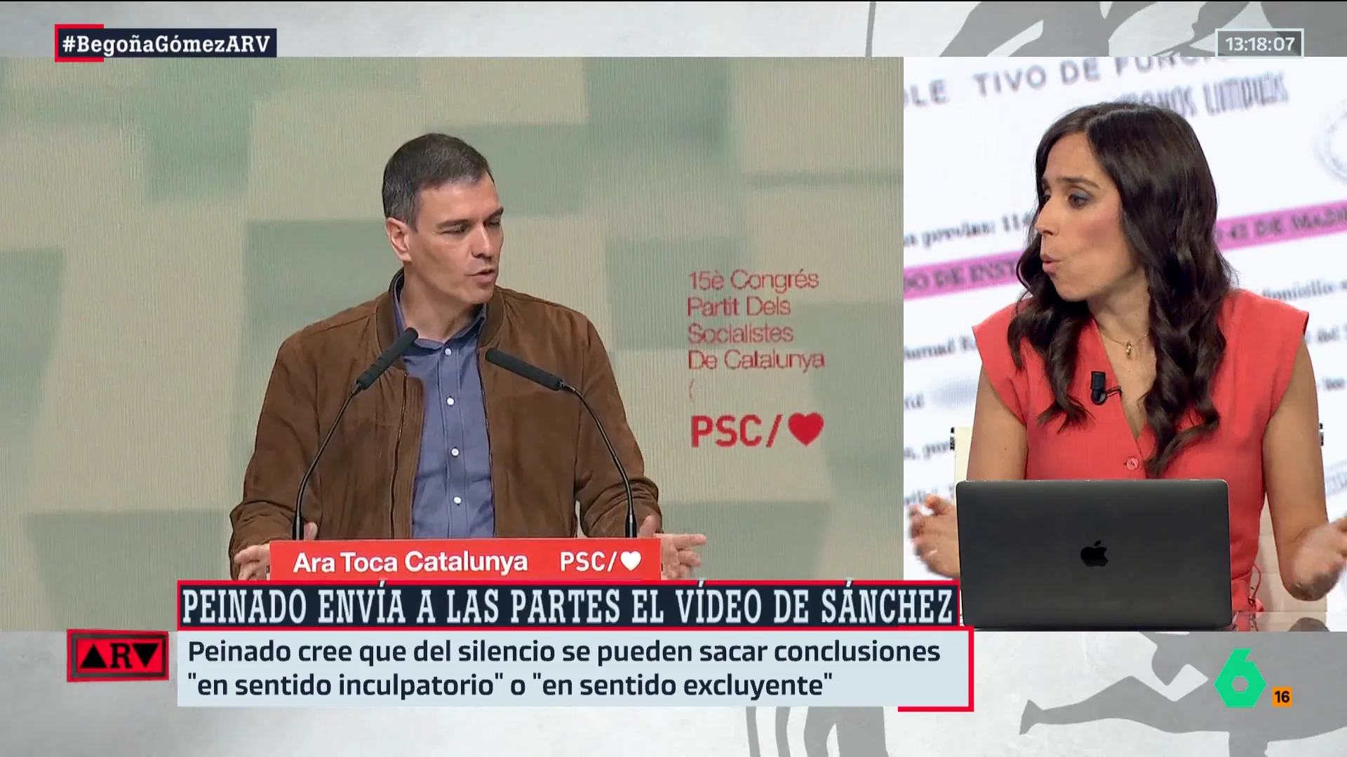 Pilar Velasco, sobre el juez Peinado: "No puede sacar conclusiones del silencio (y el derecho a no declarar) de Pedro Sánchez"