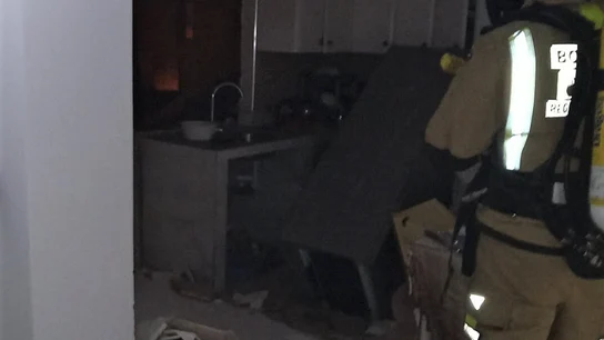 Imagen de la vivienda tras la explosión. Imagen de la vivienda tras la explosión.