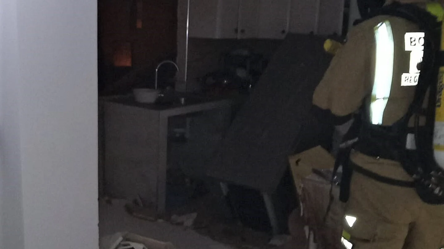 Imagen de la vivienda tras la explosión. Imagen de la vivienda tras la explosión.