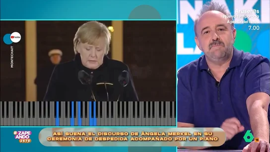 Iñaki de la Torre desvela el "temazo" que escogió Angela Merkel en su despedida como canciller: "Dejó flipando a todo el mundo" El periodista explica que la política alemana escogió esta canción con algo de "sorna" ya que ella y la cantante que la interpreta tuvieron una sonada bronca en la televisión del país.