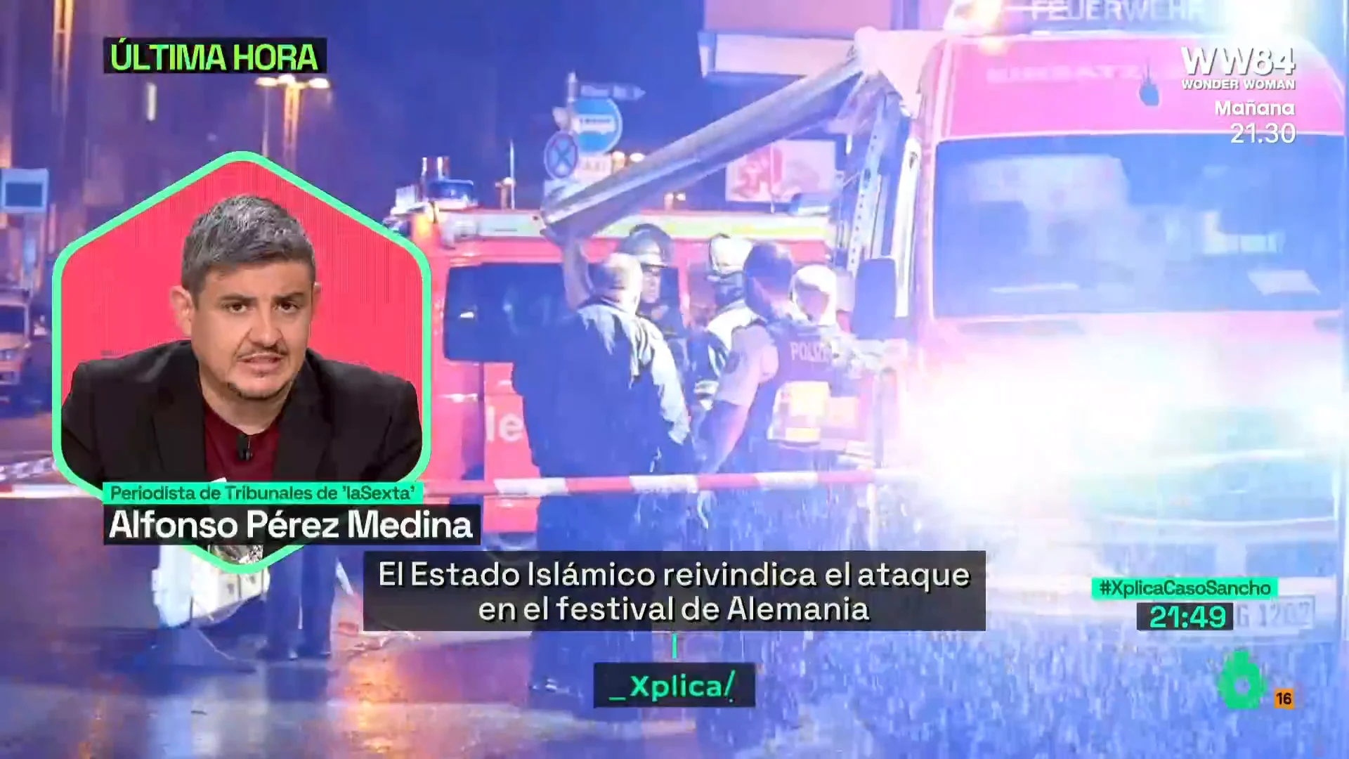 XPLICA Alfonso Pérez Medina da las claves sobre el ataque con cuchillo en Solingen (Alemania): "La principal hipótesis es que sea un acto de terrorismo"